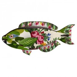 Décoration murale trophée poisson bois Miho Seaweed Joke
