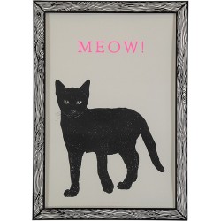 Poster incorniciato, motivo: gatto nero Meow The prints by Marke Newton