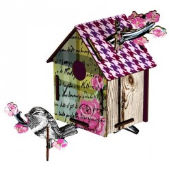 Miho Decorazione da Parete Casetta per uccelli Romantic Resort 