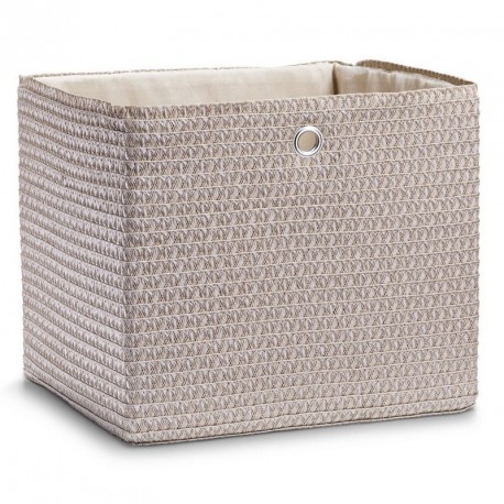 Zeller panier de rangement carre tressé beige