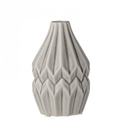 Bloomingville Vase Wide Flute light grey
