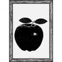 Affiche déco originale pomme noire black apple The prints by Marke Newton
