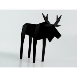 sculpture en bois renne noir nordic puzzle atelier pierre