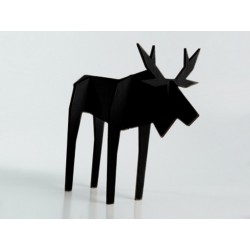 Sculpture en bois renne noir nordic Puzzle Atelier Pierre