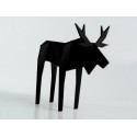 sculpture en bois renne noir nordic puzzle atelier pierre