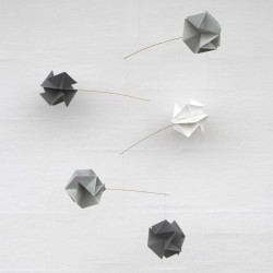 Paper Mobile Origami Livingly Molecule Mobile grey white