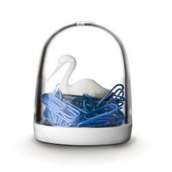 Qualy QL10129WH clip dispenser Swan in the pond