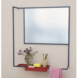 miroir design avec tablette metal noir presse citron romi