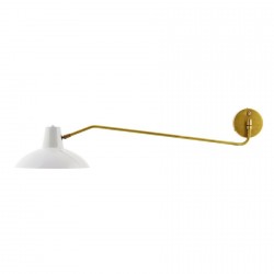 House Doctor Desk Lampada Da Parete con braccio flessibile, metallo ottone, bianco