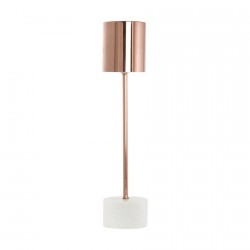 Lampara de mesa House Doctor, Marmol blanco, metal cobre