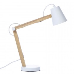 Frandsen Play Industrial Wooden Desk Lamp, white matt metal 