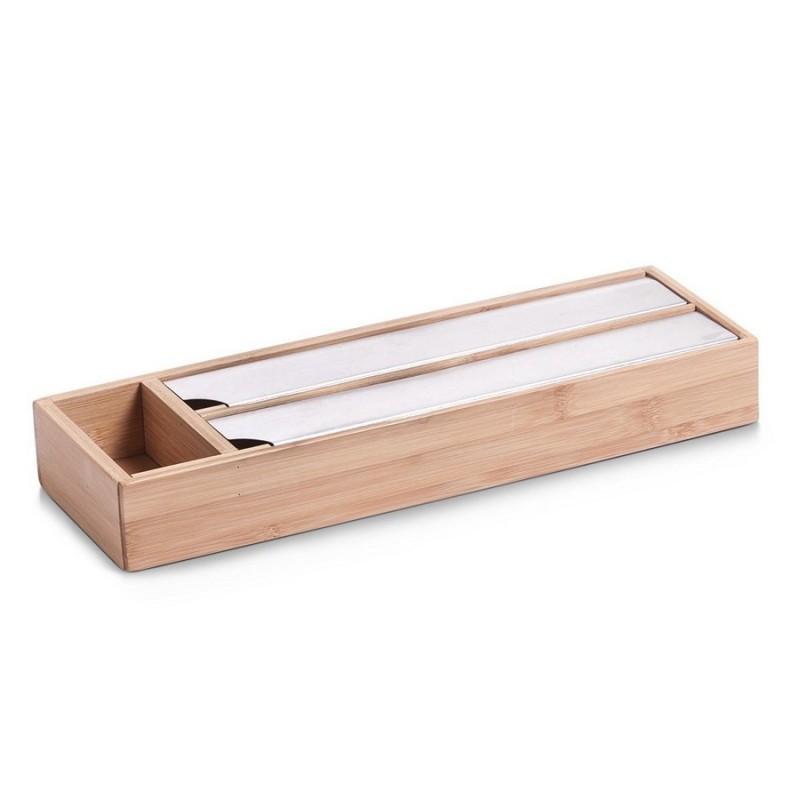 Dérouleur de papier d'aluminium double cuisine en bois de bambou Zeller