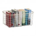 Panier rectangulaire en fil de fer blanc et bois Zeller Nordic 36 x 25.5 x 18 cm