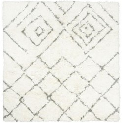 house doctor kuba tapis en laine blanc ivoire gris carre 180 x 180 cm