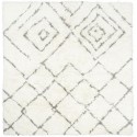 House Doctor Kuba tapis en laine blanc ivoire gris carré 180 x 180 cm