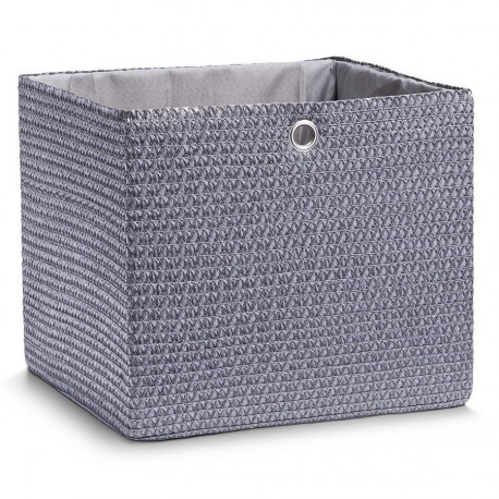 Panier carré textile tressé gris anthracite Zeller 34 x 31.5 x 29 cm