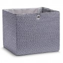 Panier carré textile tressé gris anthracite Zeller 34 x 31.5 x 29 cm