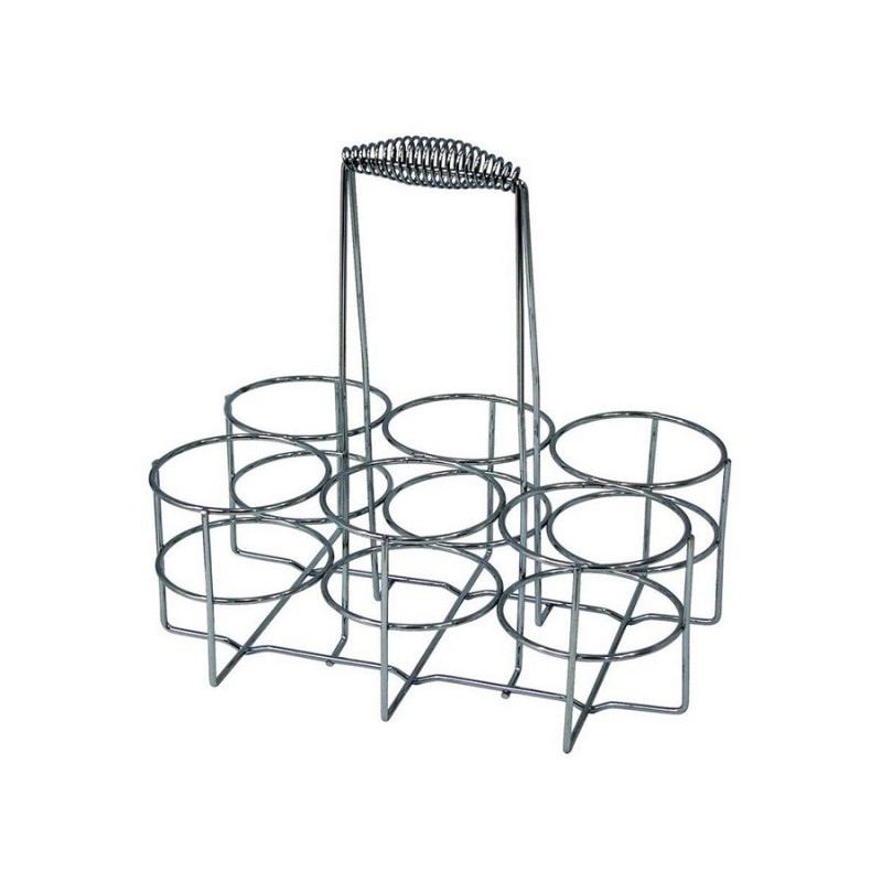 panier 6 bouteilles en metal chrome zeller 24904 - Kdesign