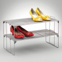 etagere rangement a chaussures empilable en metal grillage zeller 17758