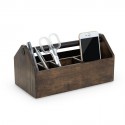 Boîte rangement en bois noyer caisse à outils Umbra Toto Box