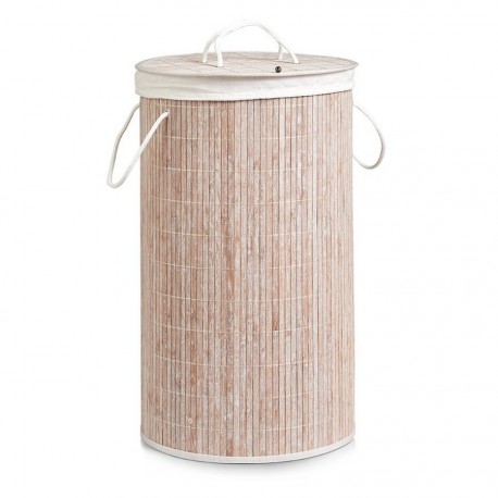 panier a linge en bois de bambou zeller 13409