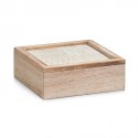 Boîte de rangement décorative carrée en bois naturel Zeller 20 x 20 cm
