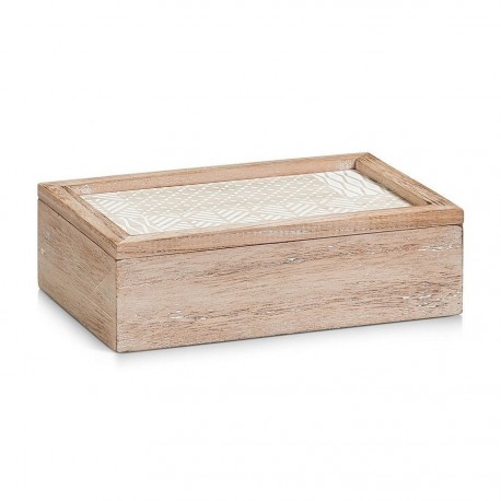 Boîte de rangement décorative en bois 9 compartiments Zeller Nordic 24 x 16 cm