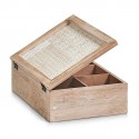 Boîte de rangement décorative en bois 9 compartiments Zeller Nordic 24 x 16 cm