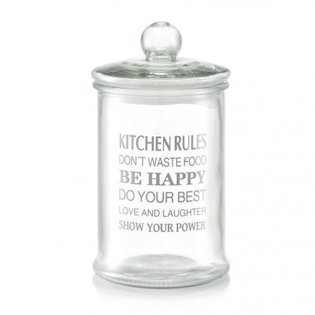 Bocal de conservation en verre décoratif Zeller Kitchen Rules 2.4 Litres