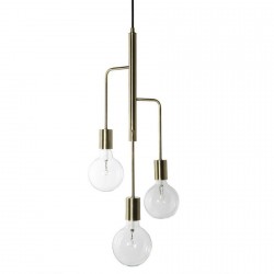 Suspension design métal laiton antique 3 ampoules Frandsen Cool