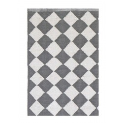 tapis losanges gris et blanc liv interior diamond 55 x 120 cm