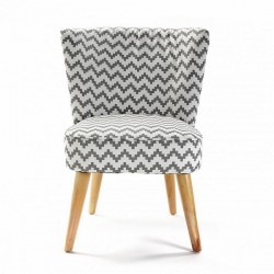 Hahnentritt-Sessel weiß grau Rhombuses Versa