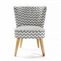 Fauteuil sans accoudoirs pied de poule blanc gris Rhombuses Versa