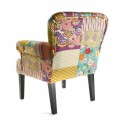 Fauteuil tissu patchwork multicolore fleuri Versa