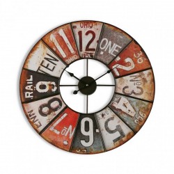 Horloge murale ronde vintage industrielle métal Versa Ohio D 58 cm
