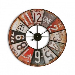 Horloge murale ronde vintage industrielle métal Versa Ohio