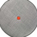 tabouret bas rond 4 pieds tissu gris versa buttons