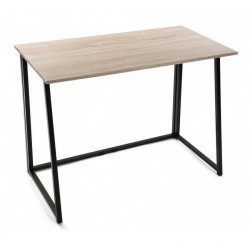 table de bureau pliante bois metal noir versa