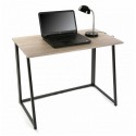 table de bureau pliante bois metal noir versa