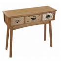 Console d'entrée déco en bois 3 tiroirs Versa Pavi