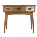 Console d'entrée déco en bois 3 tiroirs Versa Pavi