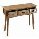 Console d'entrée déco en bois 3 tiroirs Versa Pavi