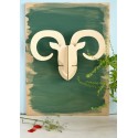 decoration murale tete de mouflon en bois naturel studio roof TTM50