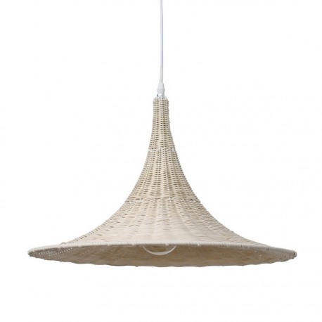 Lampe suspension en osier naturel HK Living Trumpet D 50 cm