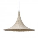 Lampe suspension en osier naturel HK Living Trumpet D 50 cm