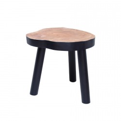 Table d'appoint bois brut HK Living noir