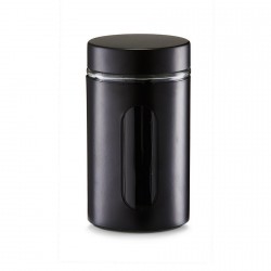Zeller 900 ml Vorratsdose aus schwarzem Metall und Glas