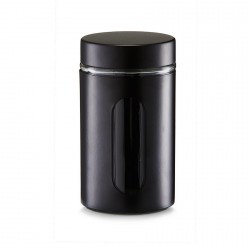 Bocal de conservation design métal noir et verre Zeller 900 ml