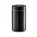 zeller bocal de conservation design metal noir et verre 900 ml