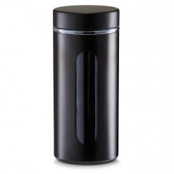 Zeller Vorratsdose aus schwarzem Metall und Glas 1200 ml